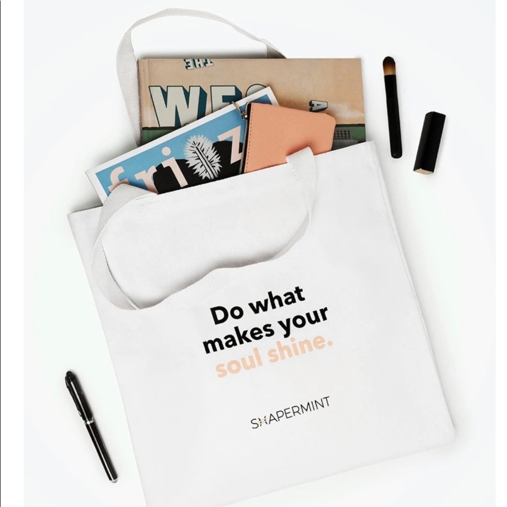 “Do What Makes Your Soul Shine” Canvas White Tote Bag